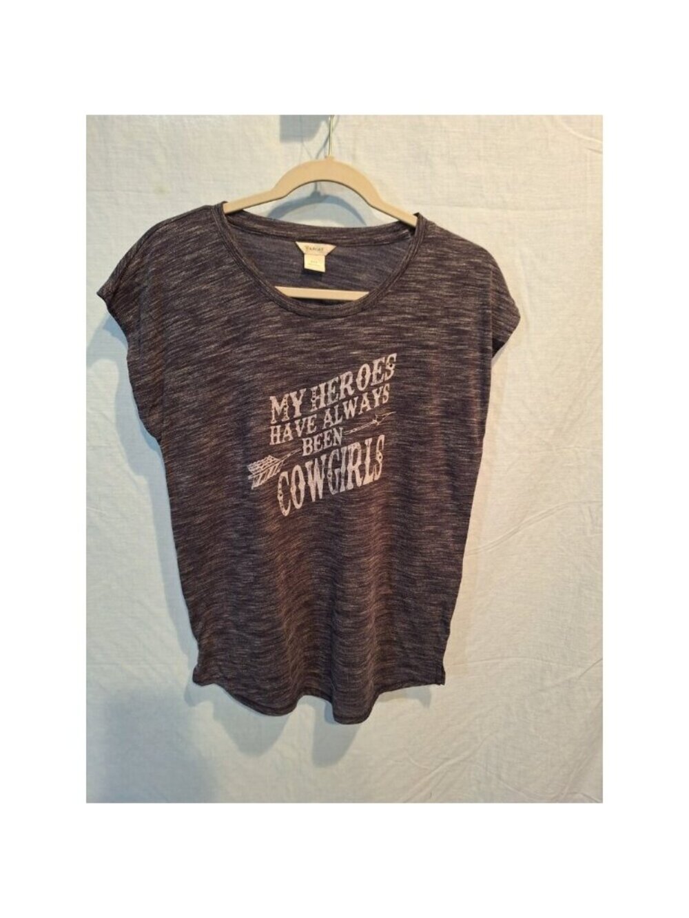 Ariat T-Shirt Top sz Small My Heroes Have Always Been Cowgirls Studded Graphic